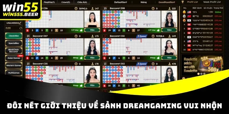 Đôi nét giới thiệu về sảnh Dream Gaming vui nhộn
